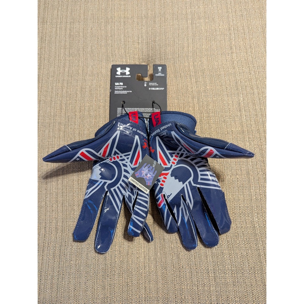 NWT Under Armour UA F8 Limited Edition Eagle Grip Football Gloves Men's Medium